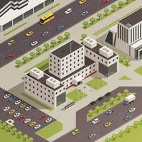 government buildings isometric composition vector