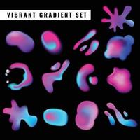 vibrant gradient design black set vector