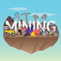 miner mining flat composition vector