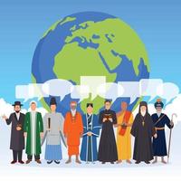 religion people flat composition vector