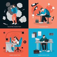 addictions people flat 2x2 vector