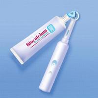cepillo de dientes eléctrico pasta de dientes antecedentes vector