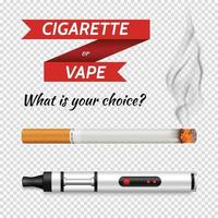 realistic cigarette transparent set vector