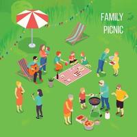 family picnic illustration vector