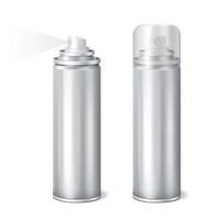 conjunto de maquetas de plantillas de latas de aerosol de aluminio vector