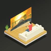 augmented reality isometric composition vector