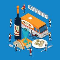 catering isometric composition vector