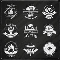 steakhouse vintage emblems chalkboard vector