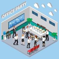 party celebraion people isometric composition vector