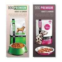 dog food vertical banners vector