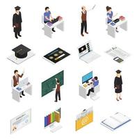 e-learning isometric icons vector