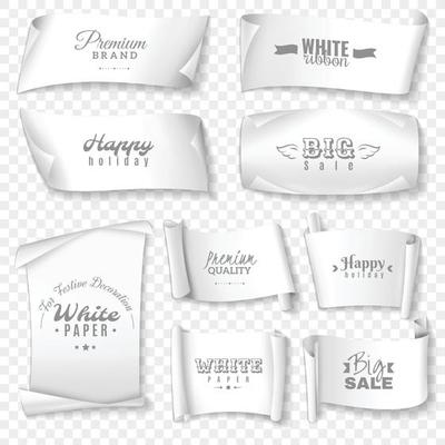 white paper banner set