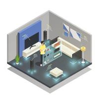 augmented reality isometric composition vector