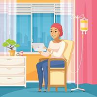 cancer patient oncology flat composition vector