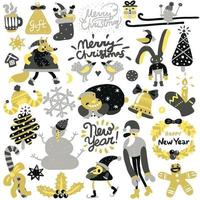 christmas icons set vector