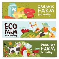 farm banners set vector