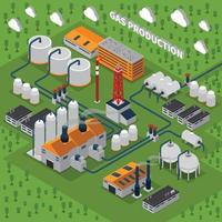 oil petroleum gas industry isometric composition vector