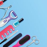 pedicure tools frame vector