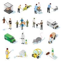 Pest control isometric icons vector