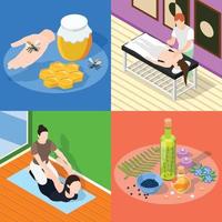 Alternative medicine isometric 2x2 vector