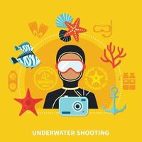 Diving flat illustration vector