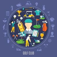 ilustración plana de golf vector