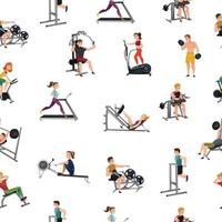 exercise equipment gym seamless pattern vector