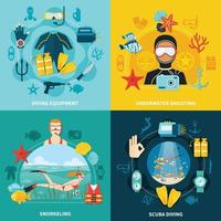 buceo 2x2 set vector