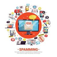 Ilustración de bot de spam vector