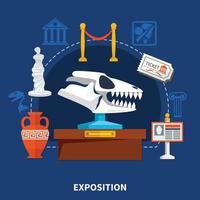 Museum flat vector illustration