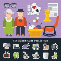 Pensioner vector illustration