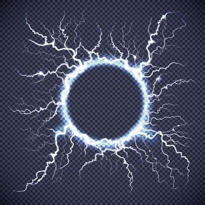 electric lightning circle realistic transparent