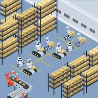 Automatic logistics and delivery isometric composition vector