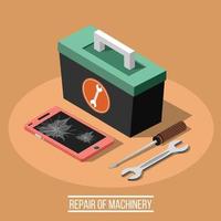 Service centre isometric composition vector