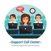 support call center illustration vector