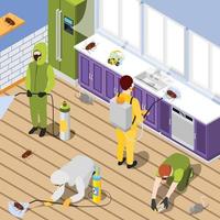 Pest control isometric background vector