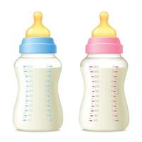 realistic baby bottle milk vector