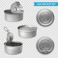 Conjunto de maquetas de latas 3d vector