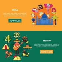 travel countries banner set vector