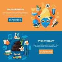 SPA flat banner set vector