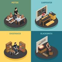 craftsman artisan people isometric 2x2 vector