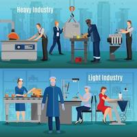 factory workers compositions flat vector