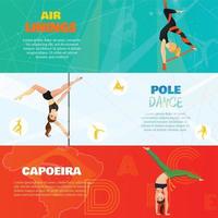 modern types dance horizontal banners vector