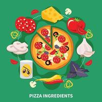 ilustración vectorial de pizza vector