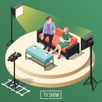 Talents and awards TV shows isometric background vector