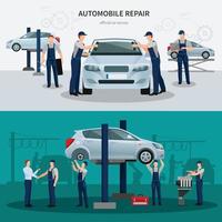 car service flat compositions vector