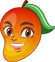 Mango cartoon character with facial expression vector