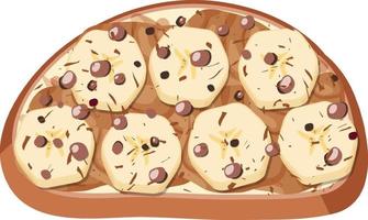 Top view of bread with fruit topping vector