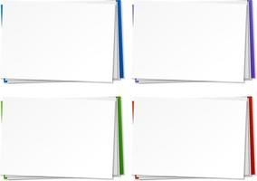 Set of blank paper note template vector