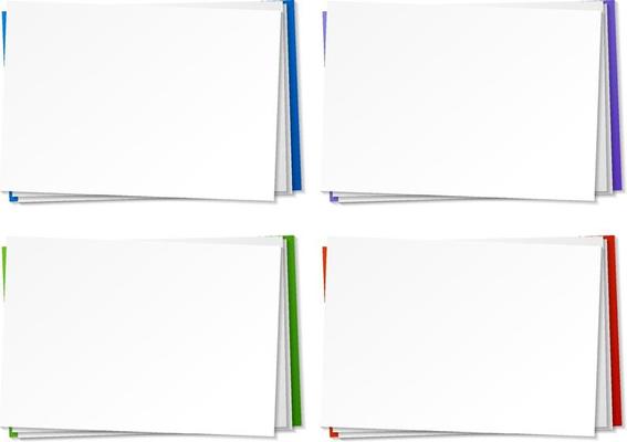 Set of blank paper note template